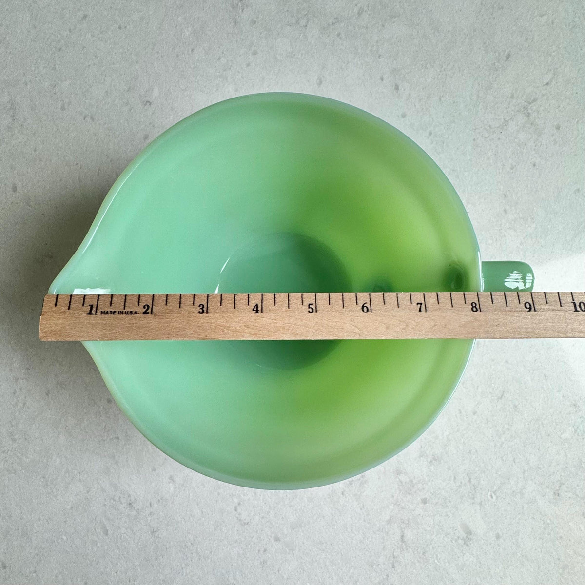 Vintage Anchor Hocking Fire King Jadite Batter Bowl with Handle