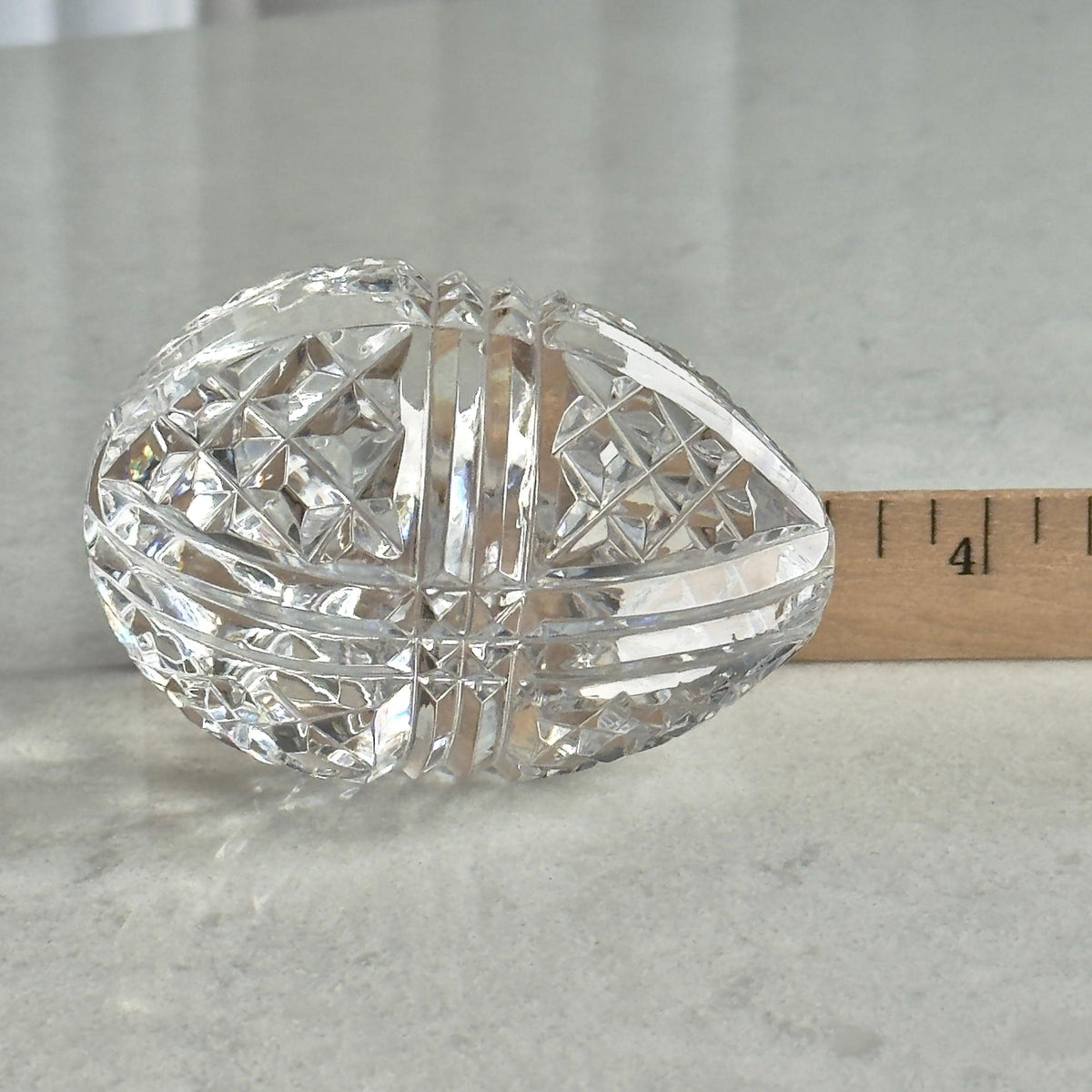 Vintage Waterford Crystal Ribbon Egg Paperweight