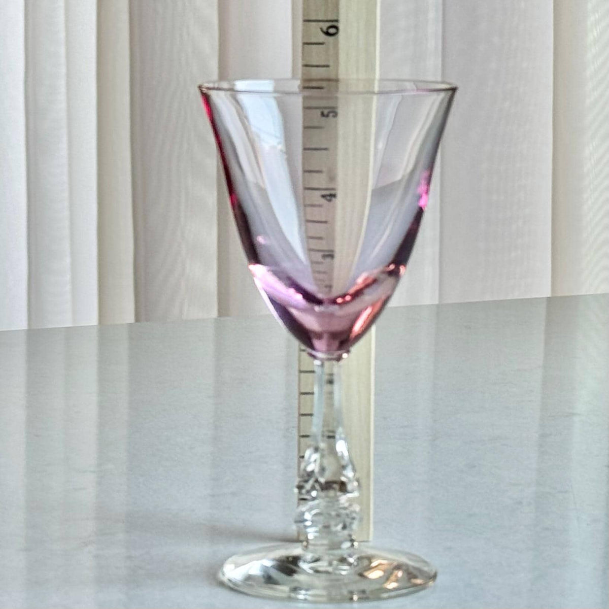 Vintage Tiffin Franciscan Wisteria Pink Glasses with Hexagonal Stem #17477 (circa 1950 - 1967) - Set of 5