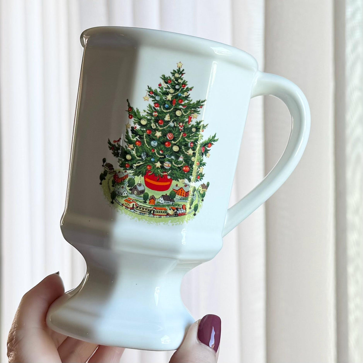 Vintage Pfaltzgraff Heritage Christmas Pedestal Cups