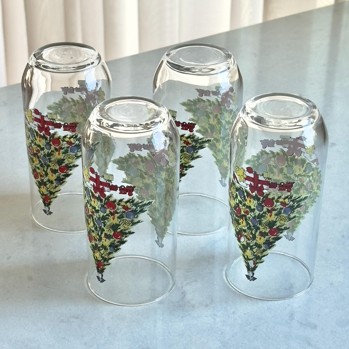 Vintage Pfaltzgraff Heritage Christmas Glasses - Set of 4 Tumblers