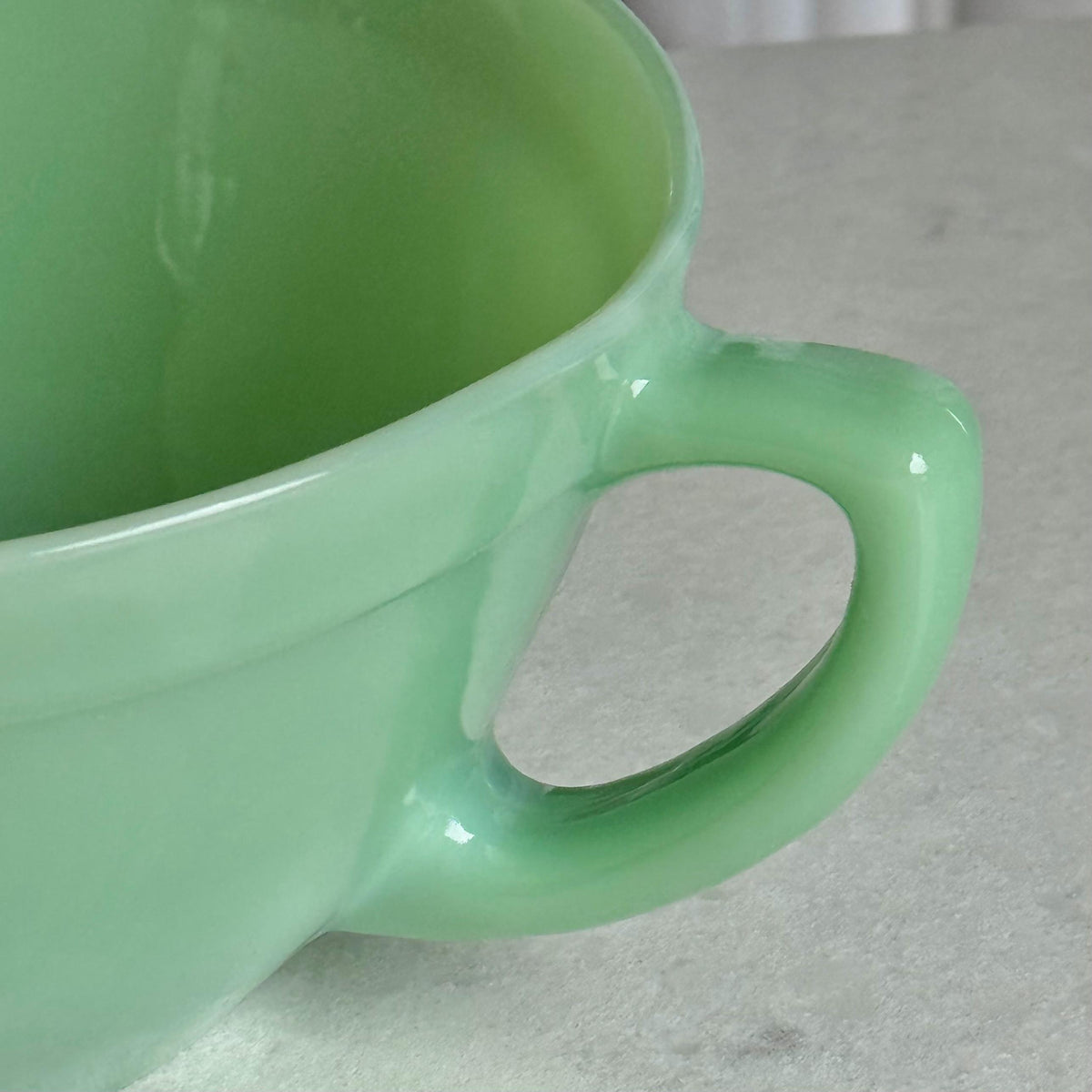 Vintage Anchor Hocking Fire King Jadite Batter Bowl with Handle