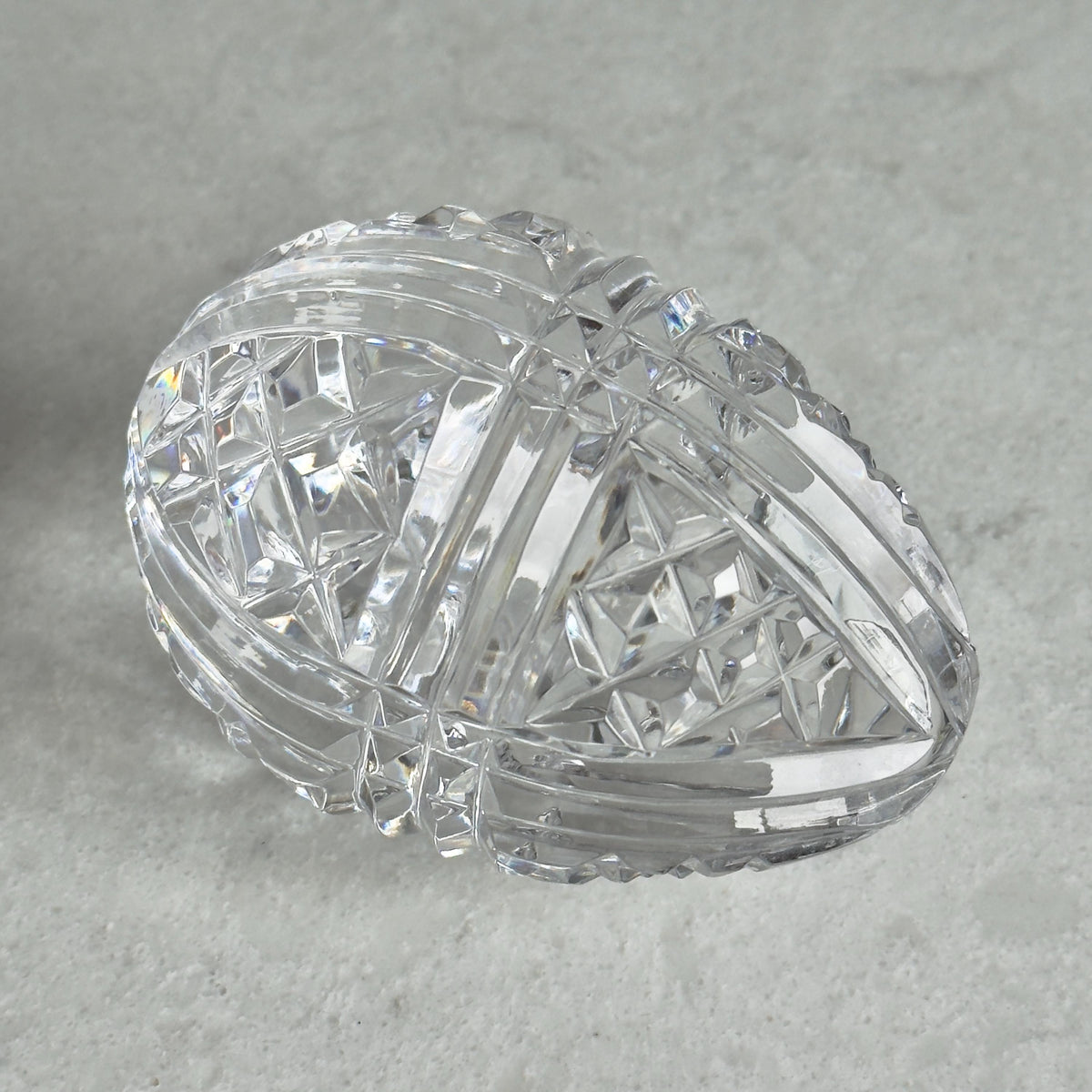 Vintage Waterford Crystal Ribbon Egg Paperweight