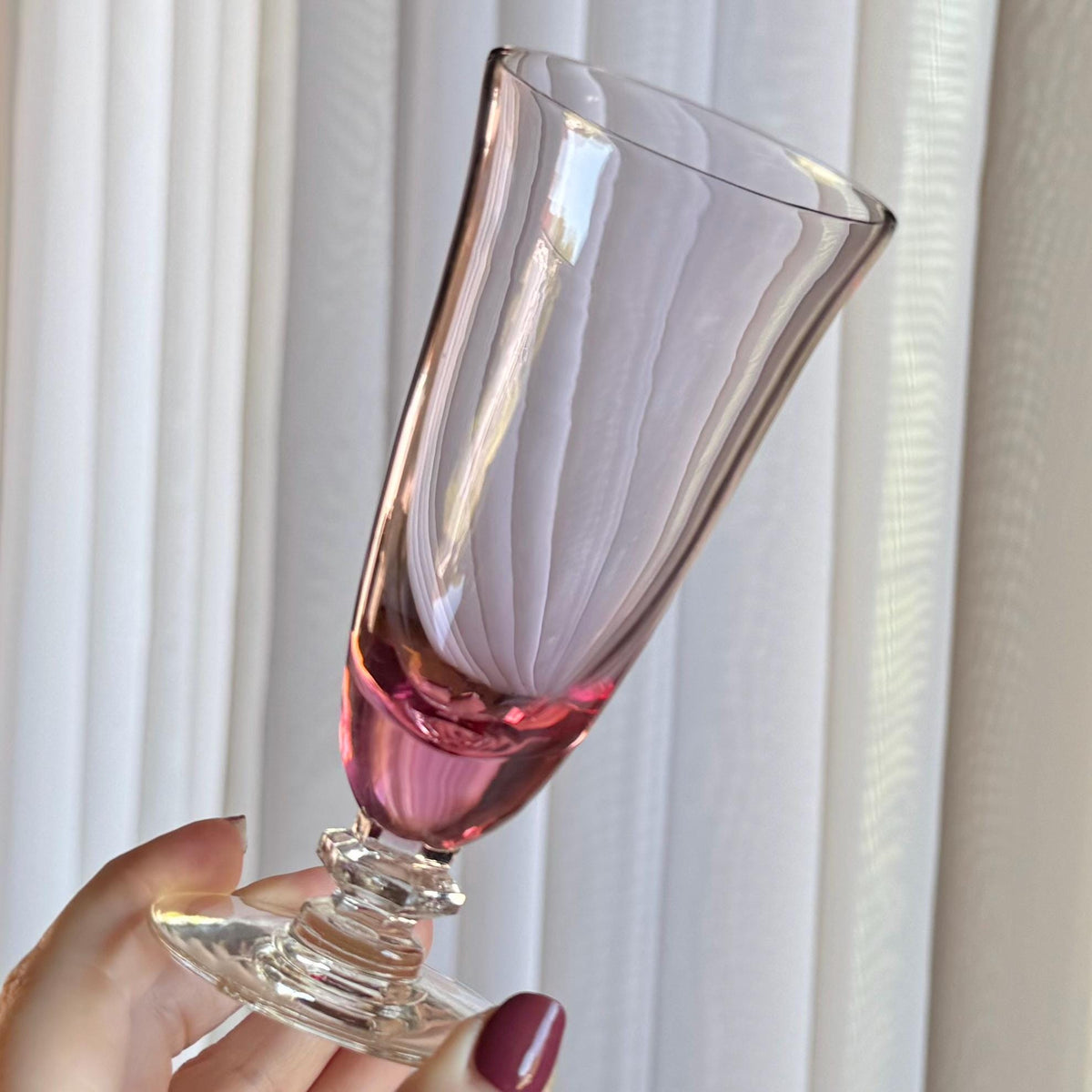 Vintage Tiffin Franciscan Wisteria Pink Glasses with Hexagonal Stem #17477 (circa 1950 - 1967) - Set of 10