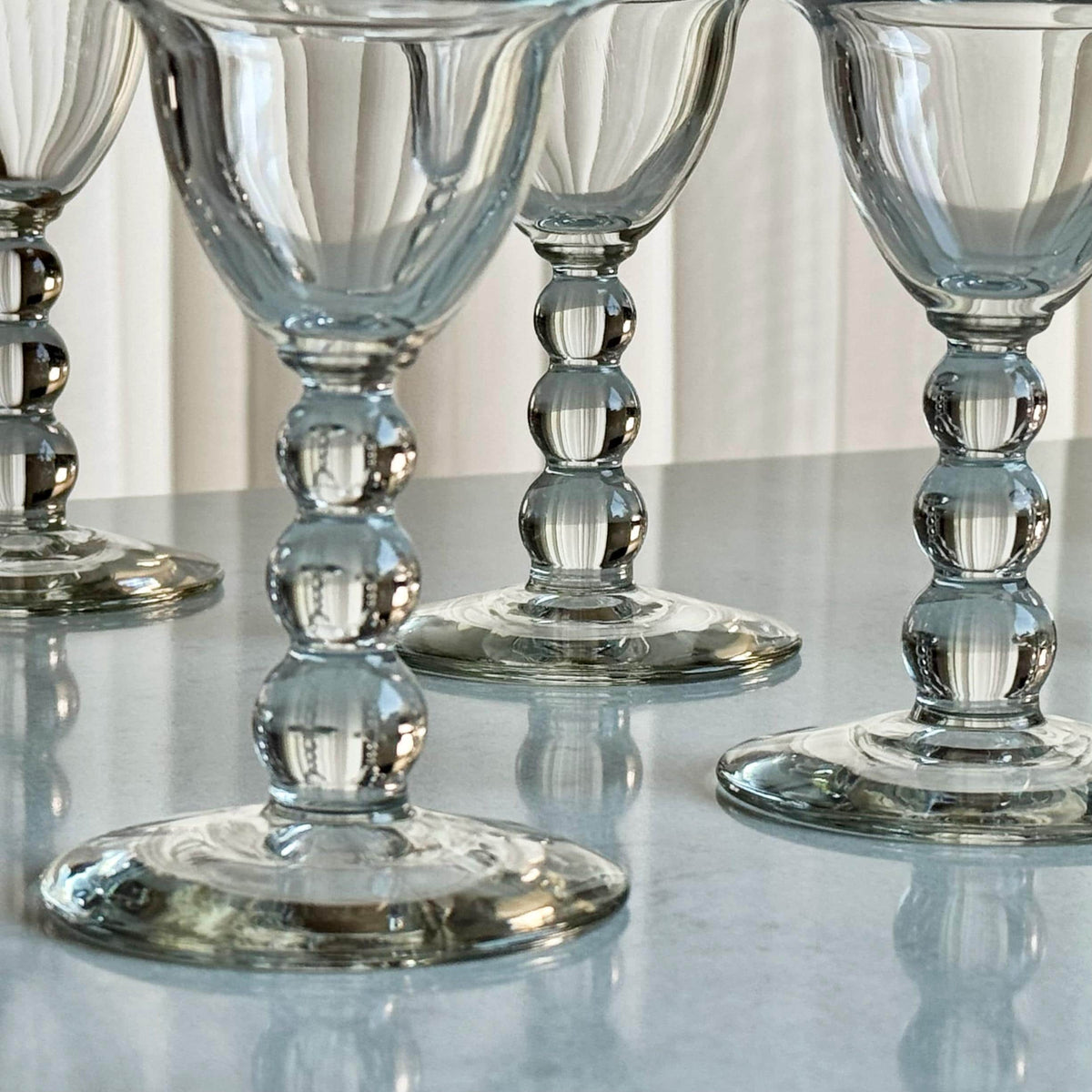 Vintage Libbey Metropolis Bubble Stem Margarita Glasses - Set of 8