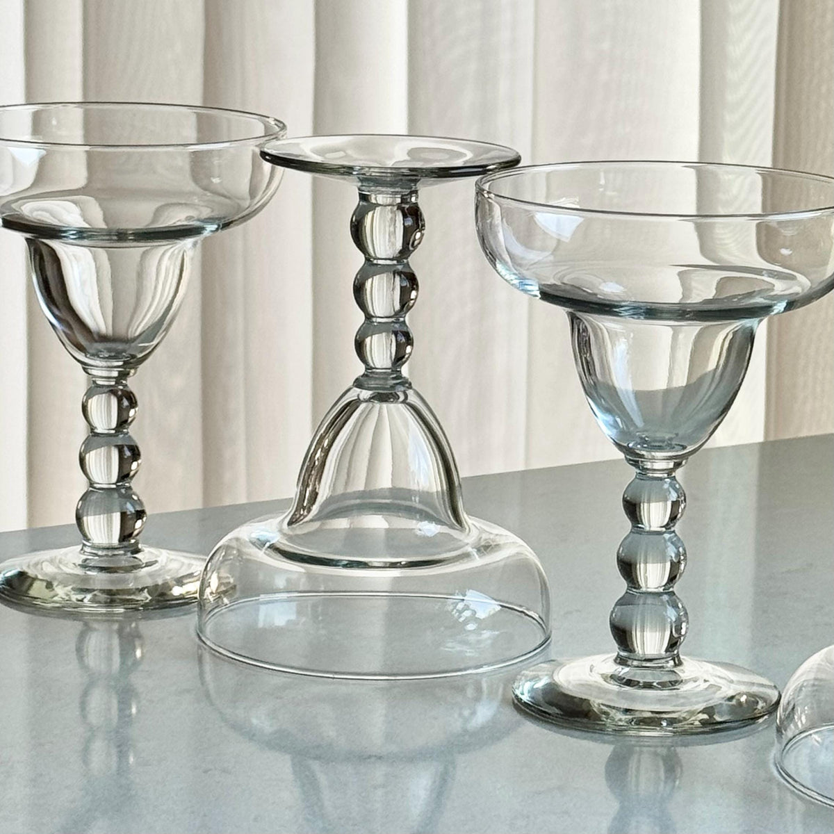 Vintage Libbey Metropolis Bubble Stem Margarita Glasses - Set of 8