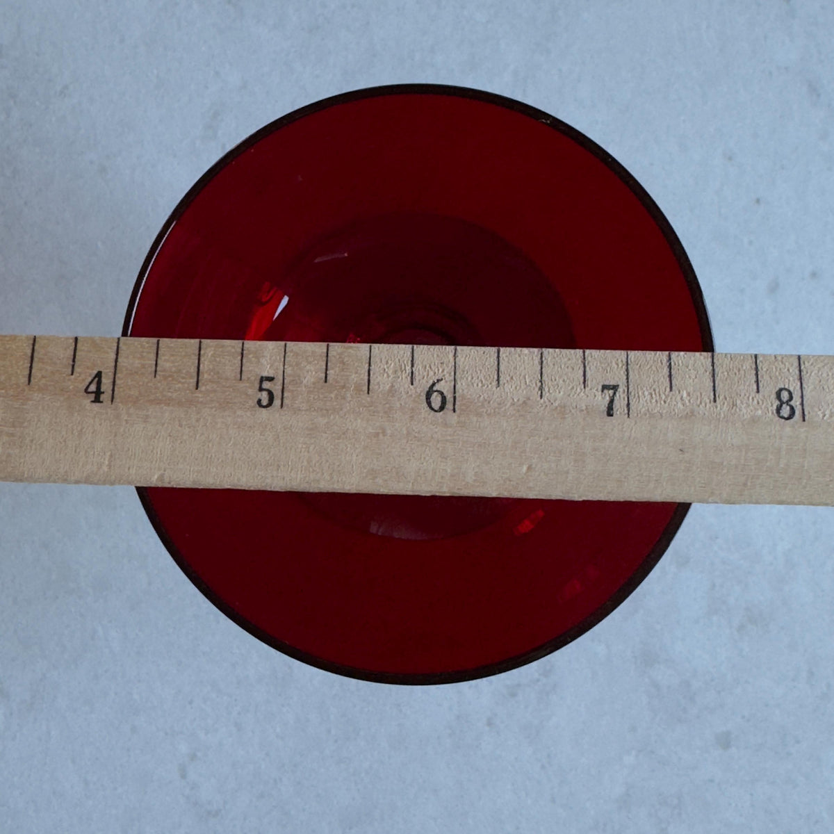 Vintage Morgantown Radiant Ruby Disc Stem Glasses - Set of 5
