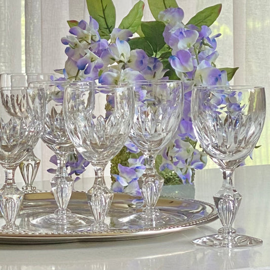 Vintage Hawkes Vertical Cut Glasses - Set of 8