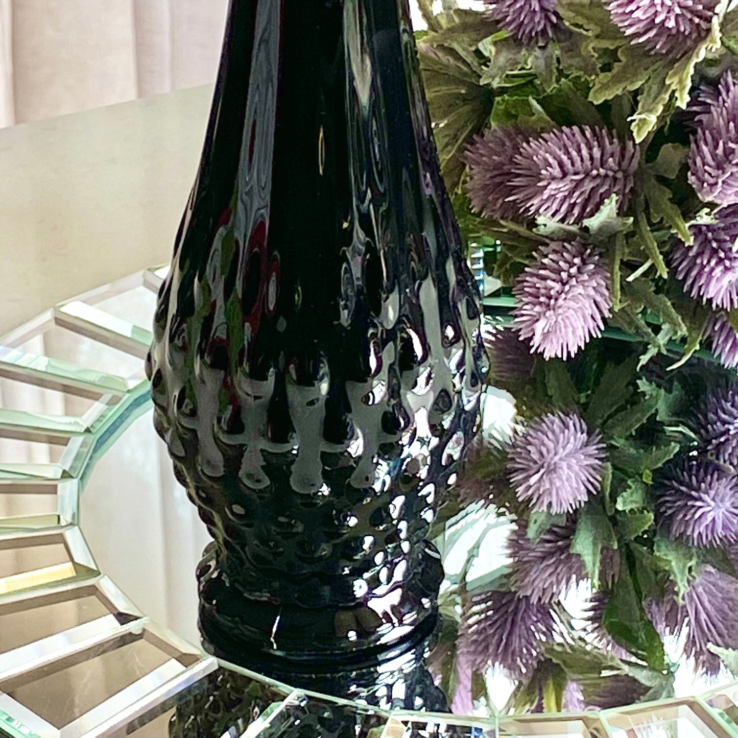 Vintage Indiana Glass Tiara Exclusives Cameo Black Diamond Point Swung Vase (circa 1977)