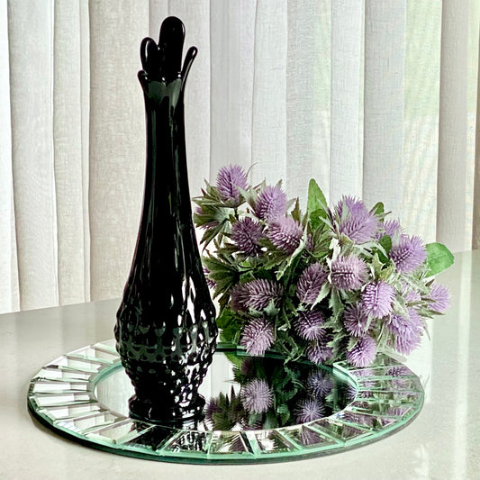 Vintage Indiana Glass Tiara Exclusives Cameo Black Diamond Point Swung Vase (circa 1977)