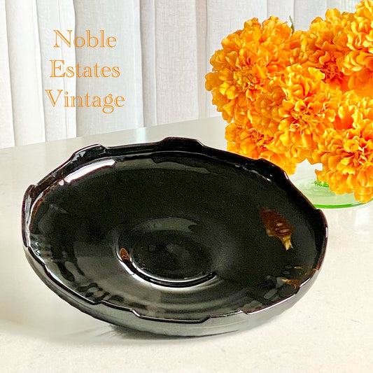 Vintage Black Glass Bowl