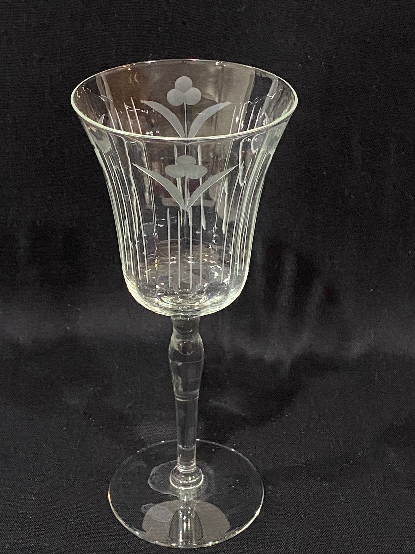 Vintage Etched Glasses - Set of 4 (Set #4003)