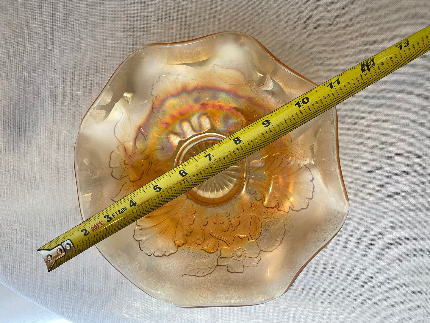 Vintage Northwood Carnival Glass Blossom Shell Bowl