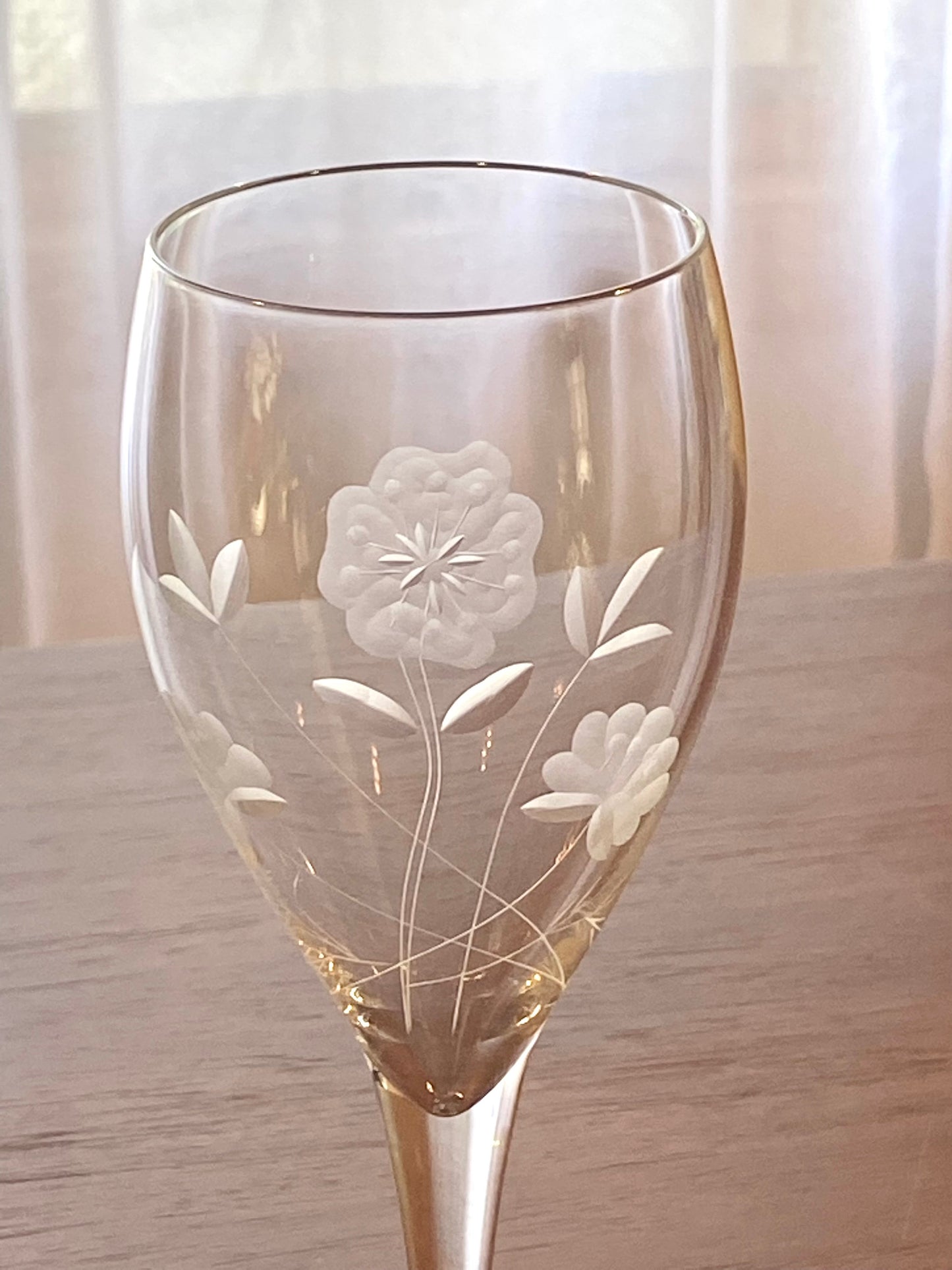 Vintage Etched Glasses - Set of 5