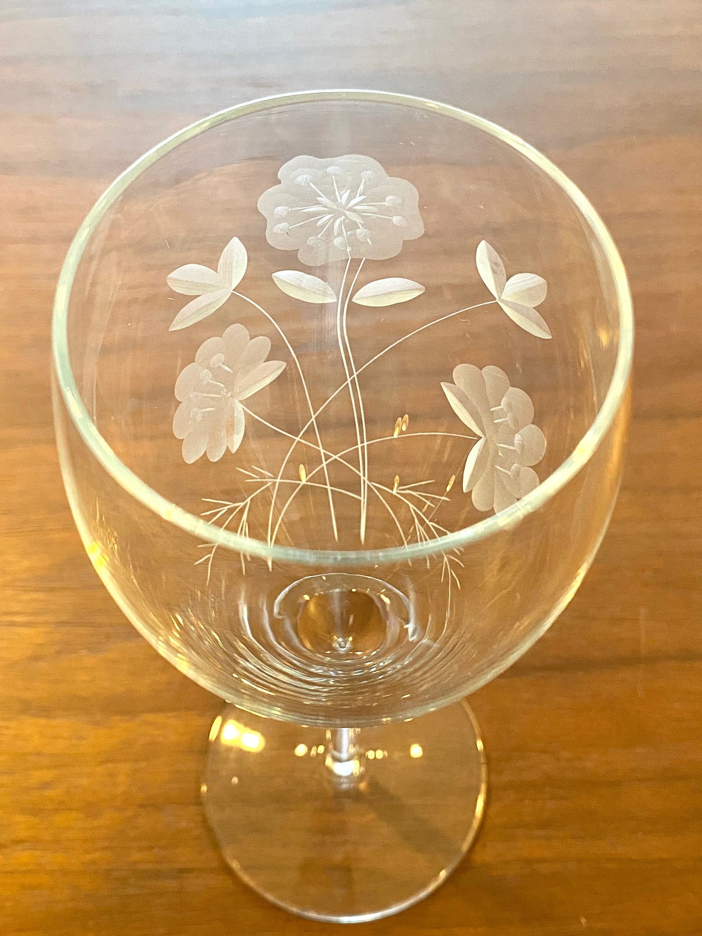 Vintage Etched Glasses - Set of 5