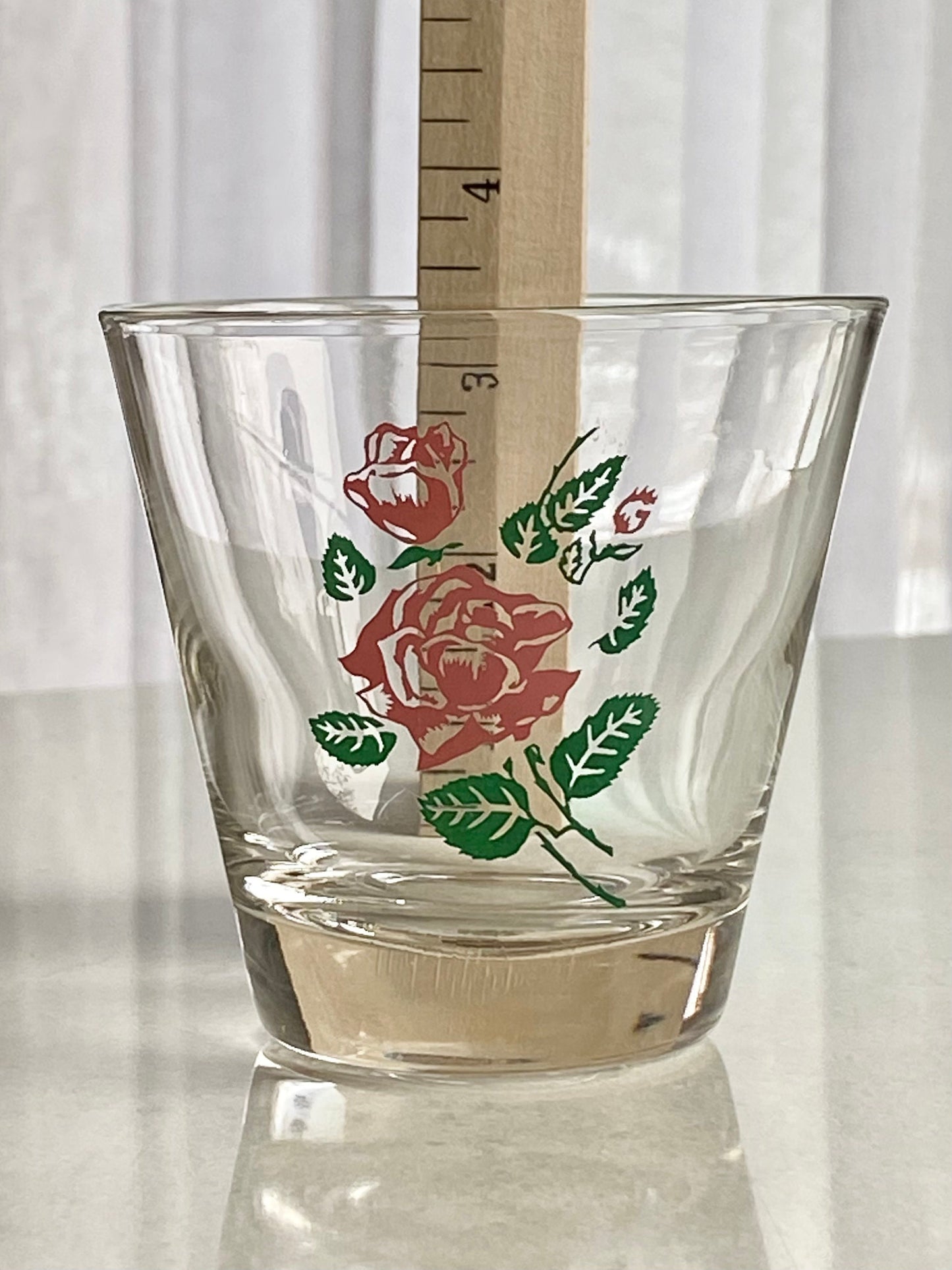 Vintage Retro Rose Glasses - Set of 6