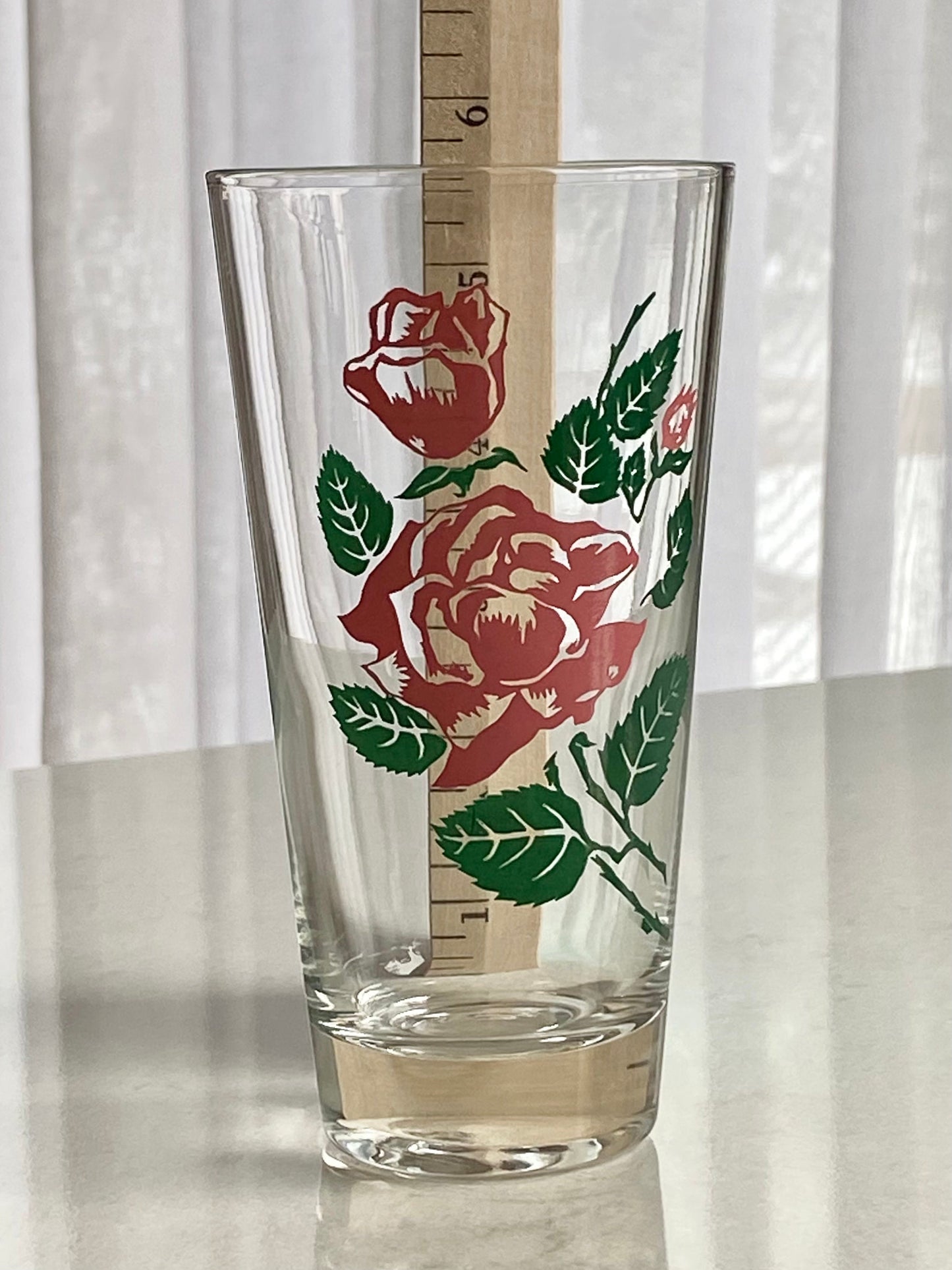 Vintage Retro Rose Glasses - Set of 12