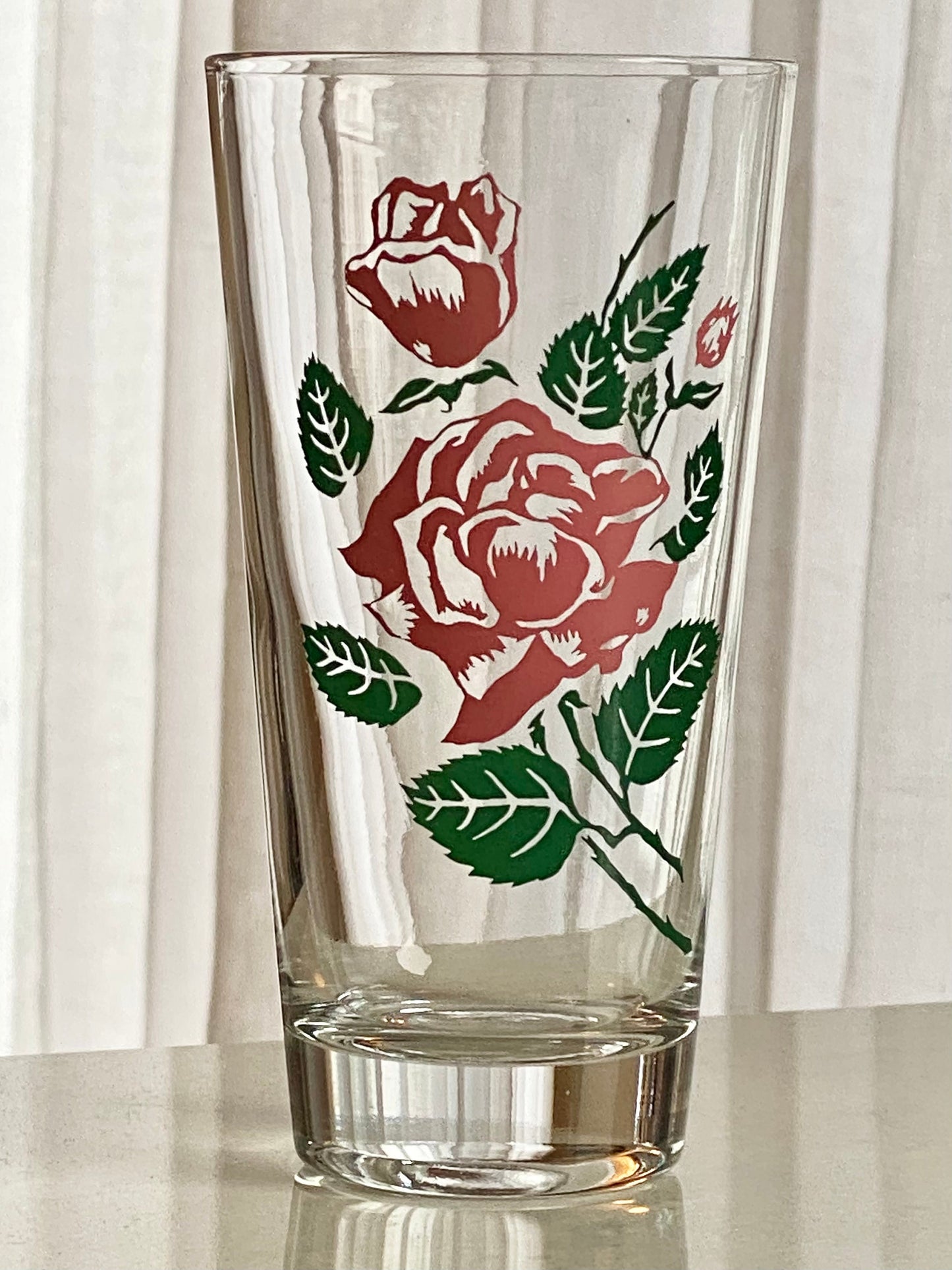 Vintage Retro Rose Glasses - Set of 12