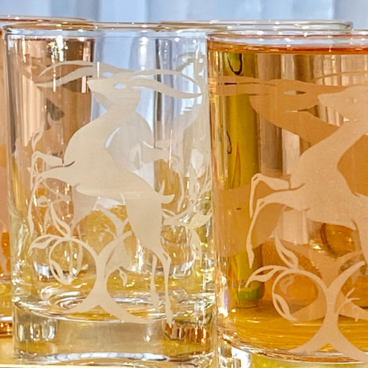 Vintage Federal Glass Gazelle Tumblers - Set of 4