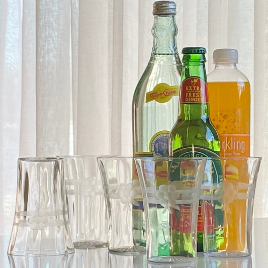 Vintage Etched Glasses - Set of 5 (Set #502)