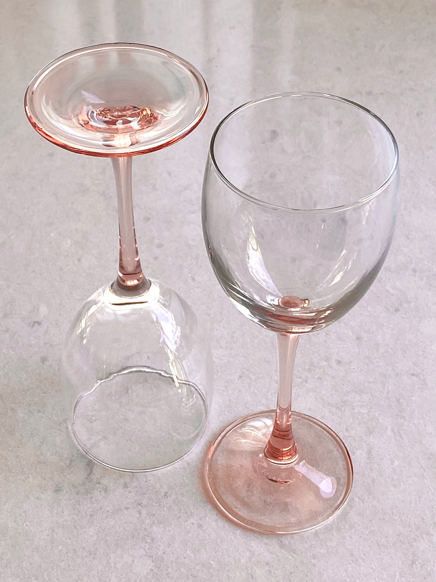 Vintage Luminarc Pink Stem Glasses by  J.G. Durand of Verrerie Cristallerie d'Arques in France - Set of 6 (Set #6LA)