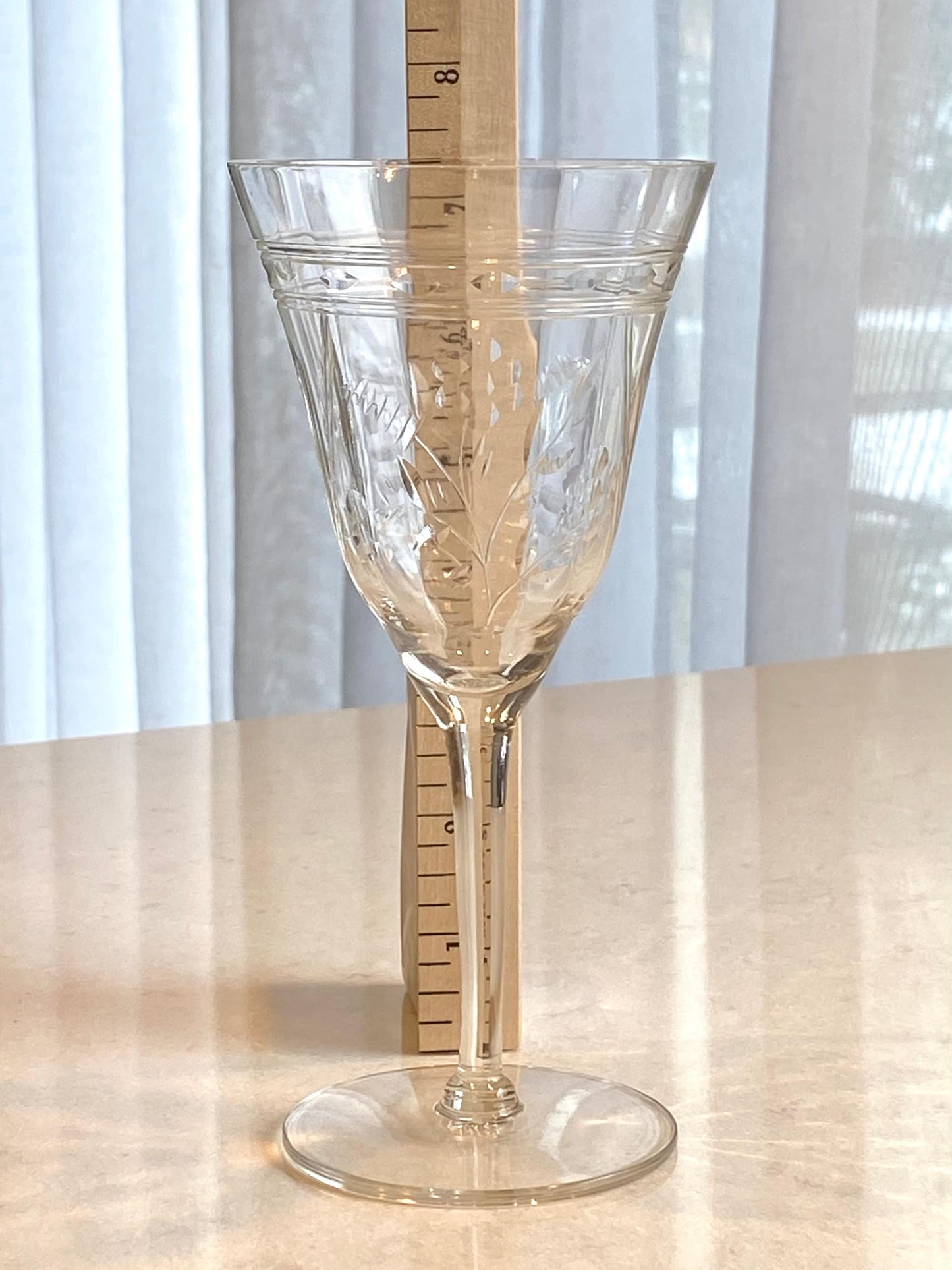 Vintage Cut Design Optic Ribbed Glasses - Set of 4