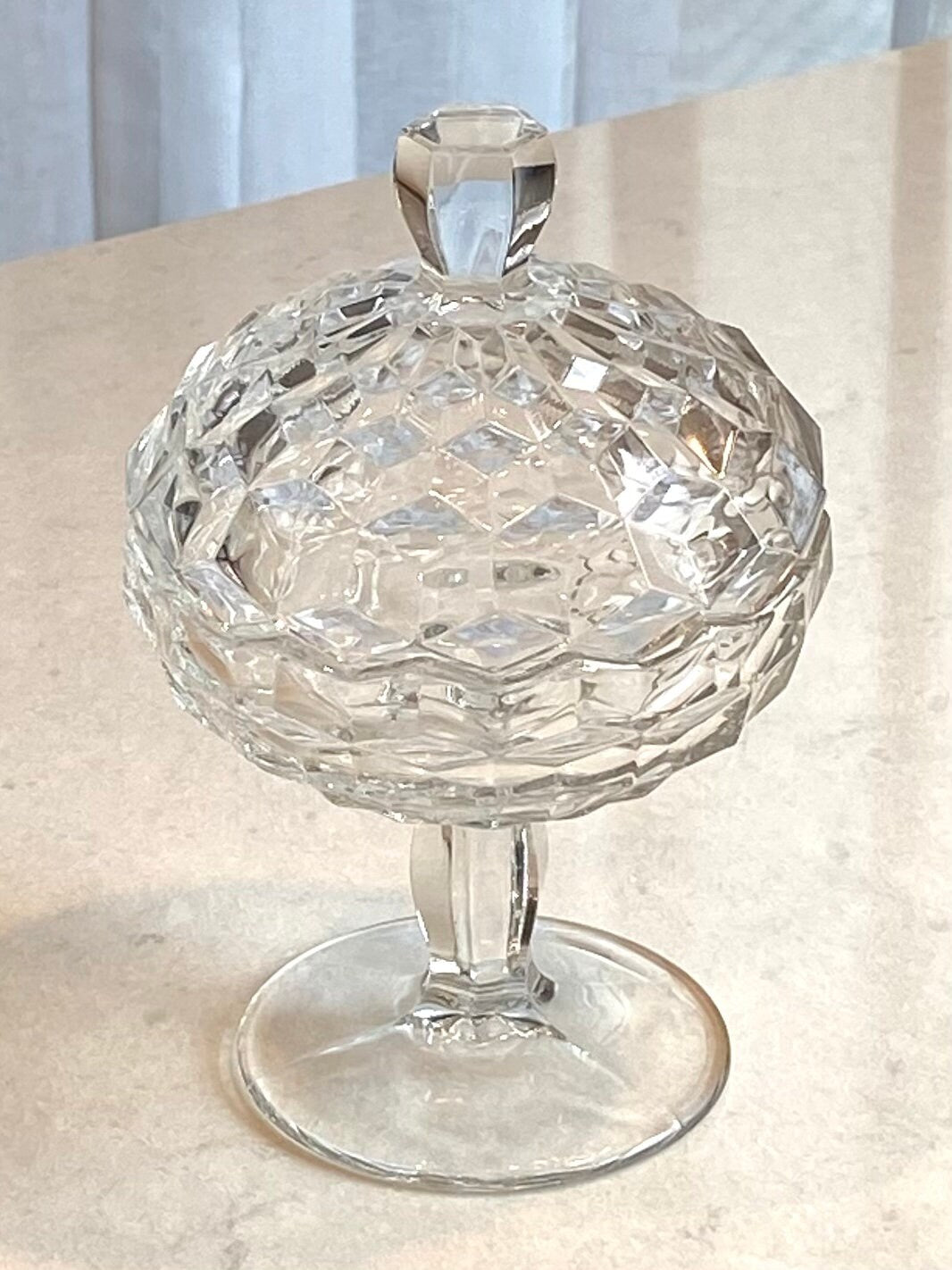 Vintage Fostoria American Lidded Pedestal Dish (#LD1)