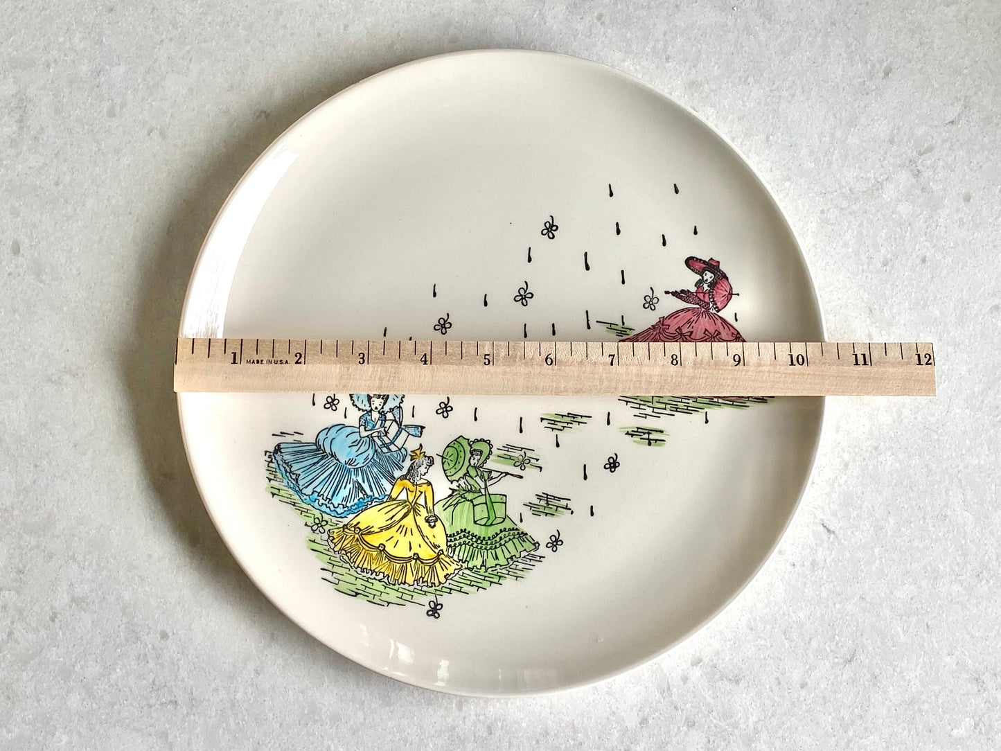 Vintage Hand Painted Springtime Ladies Plate