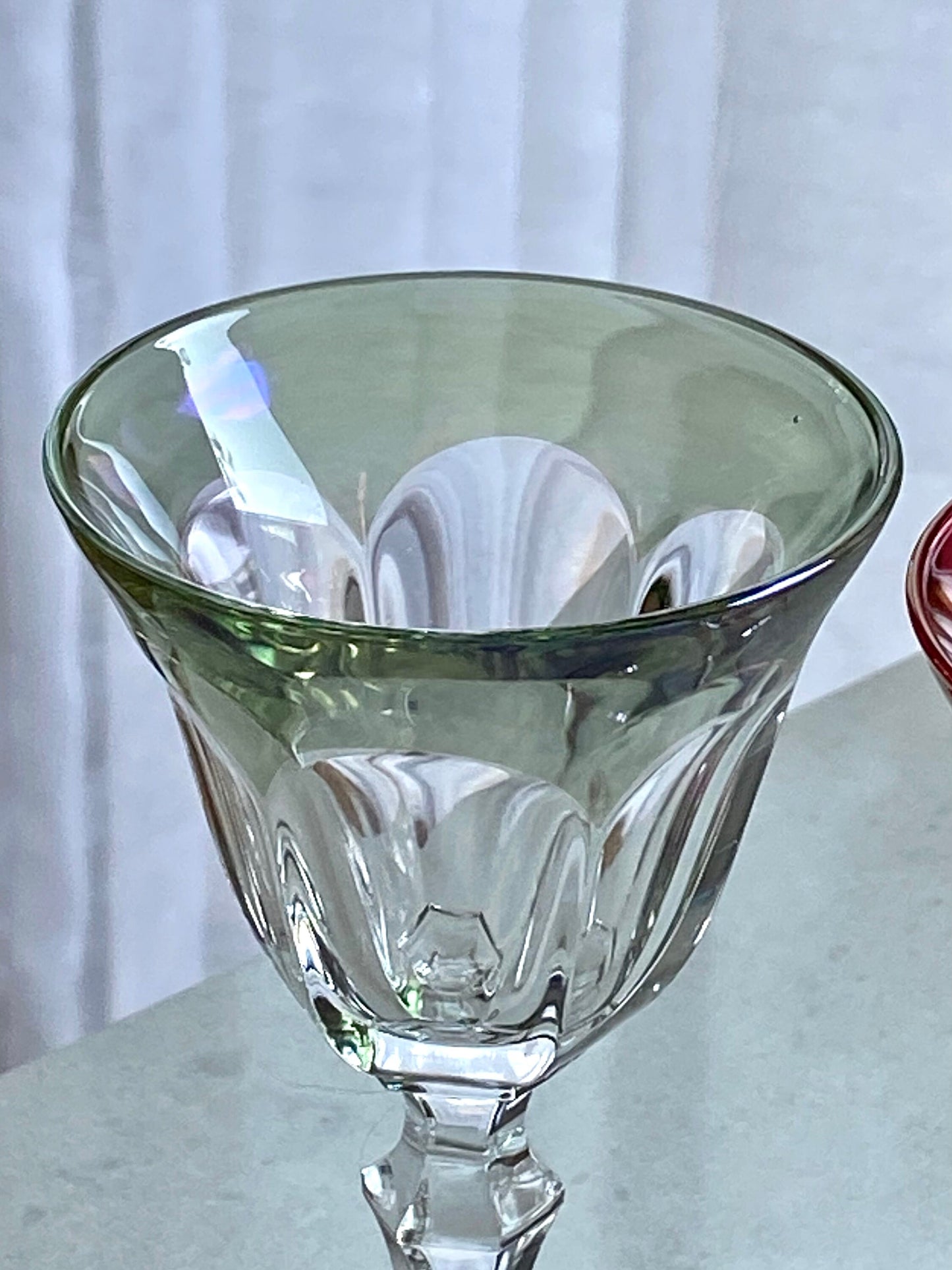 Vintage Bayel Crystal Paneled Glasses - Set of 4