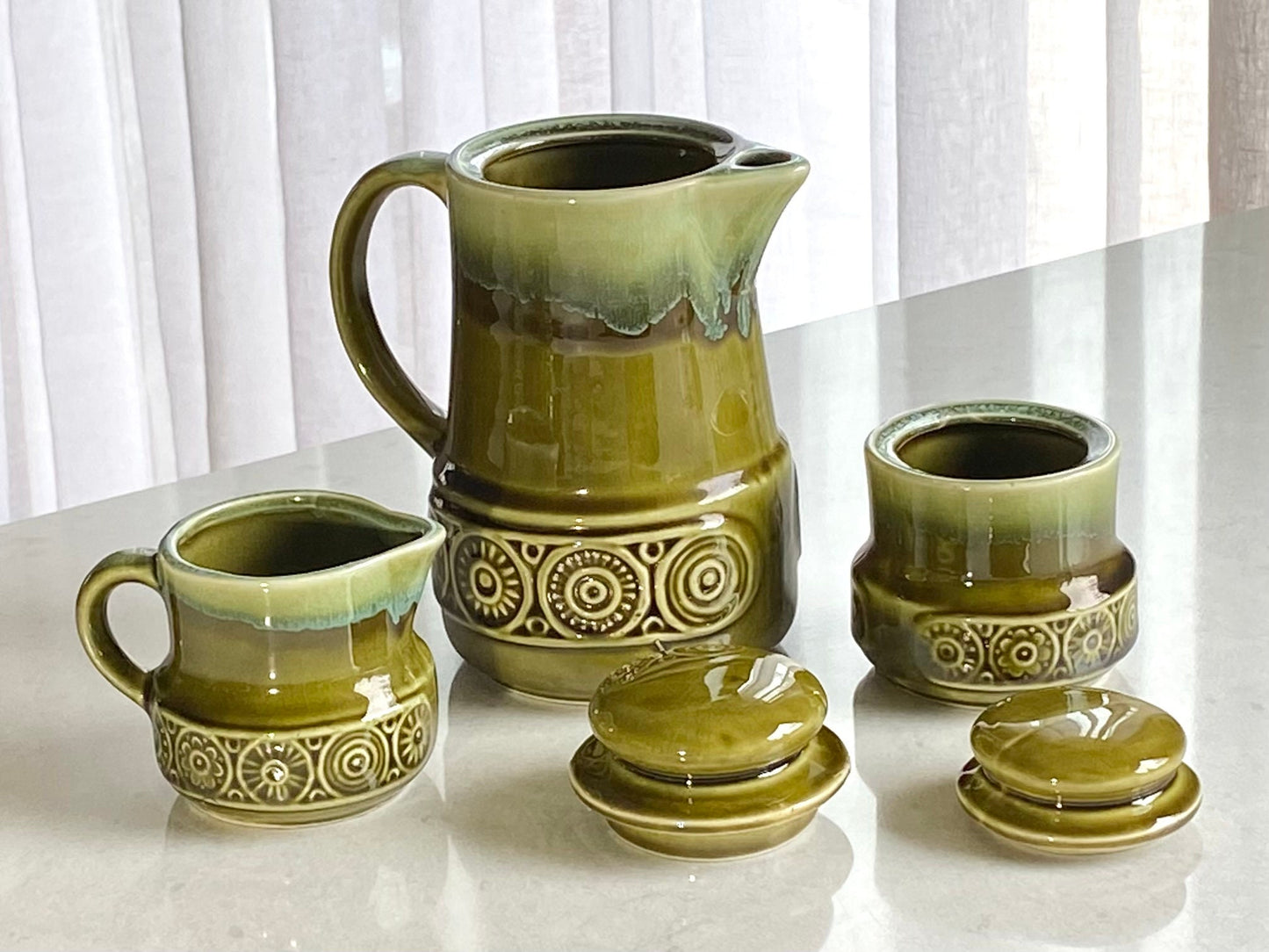 Vintage Drip Glaze Coffee / Tea Set