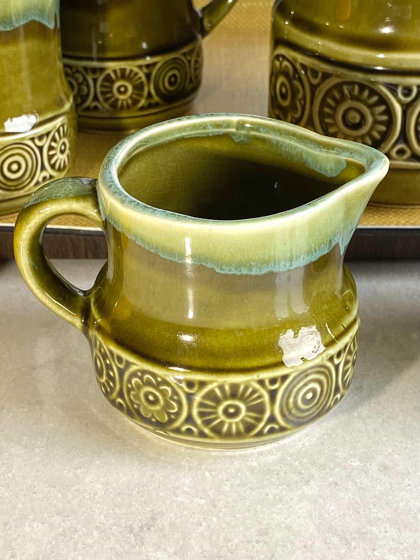 Vintage Drip Glaze Coffee / Tea Set