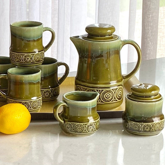 Vintage Drip Glaze Coffee / Tea Set