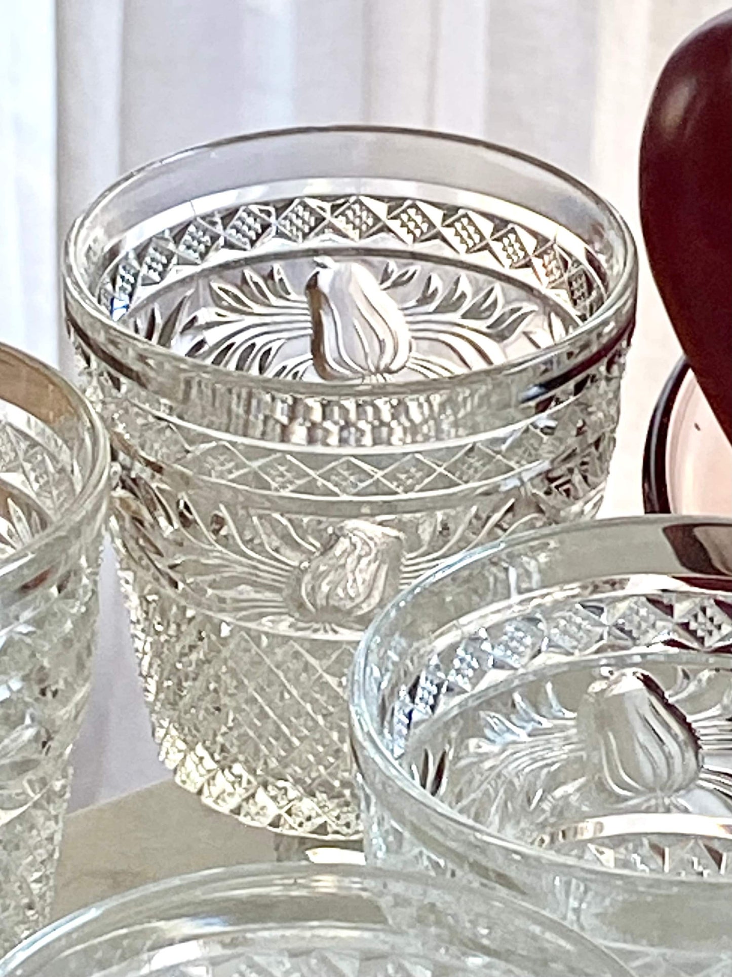 Vintage Imperial Glass Fruit and Leaf Glasses - Set of 12