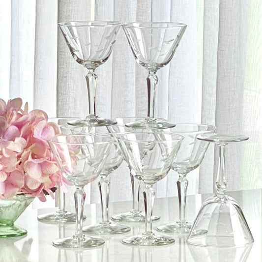 Vintage Libbey Windswept Glasses - Set of 8