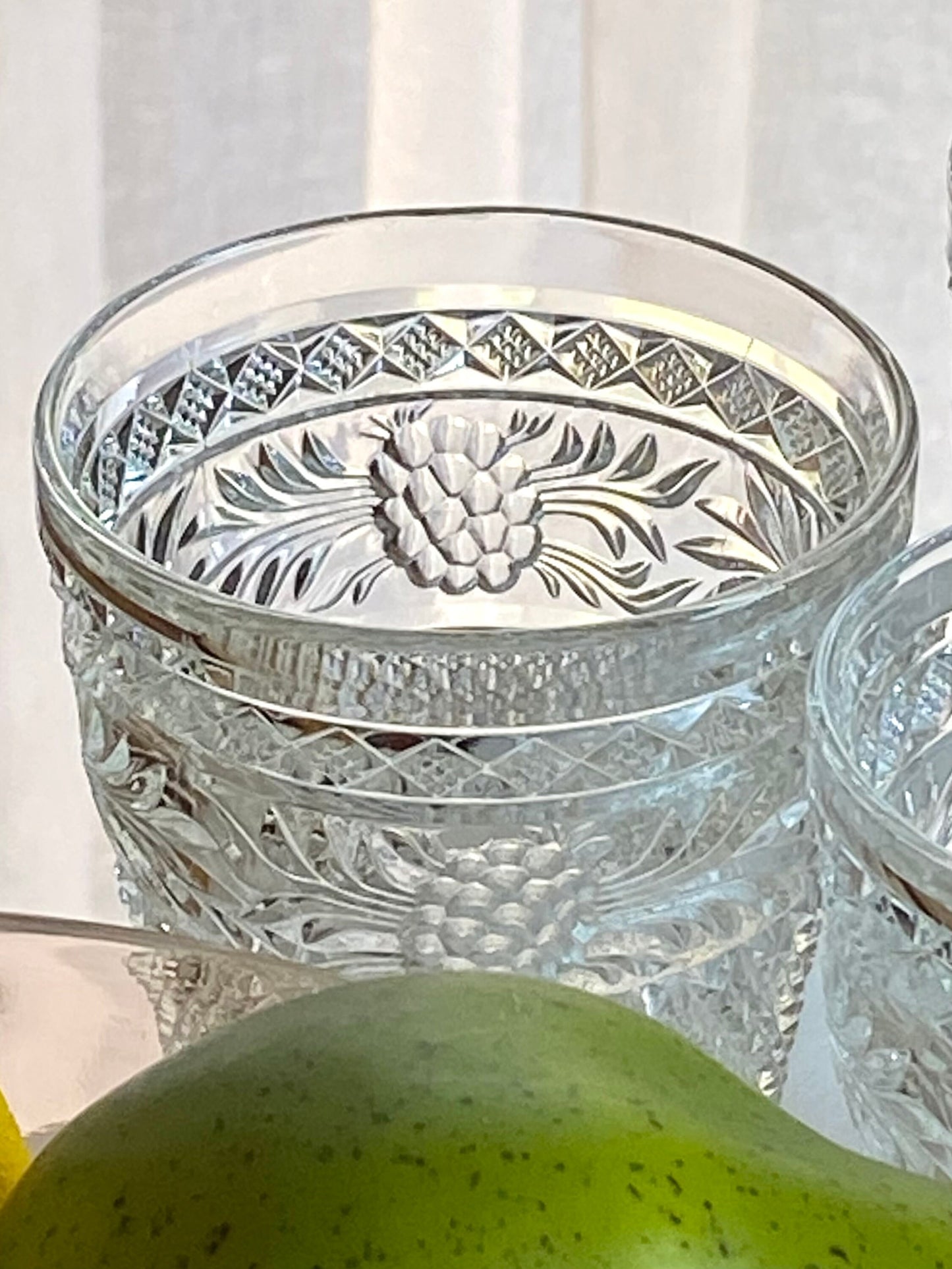 Vintage Imperial Glass Fruit and Leaf Glasses - Set of 12