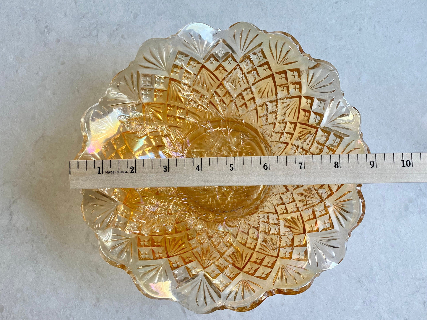 Vintage Millersburg Light Marigold Carnival Glass Nesting Swan Bowl (circa 1909 - 1912)