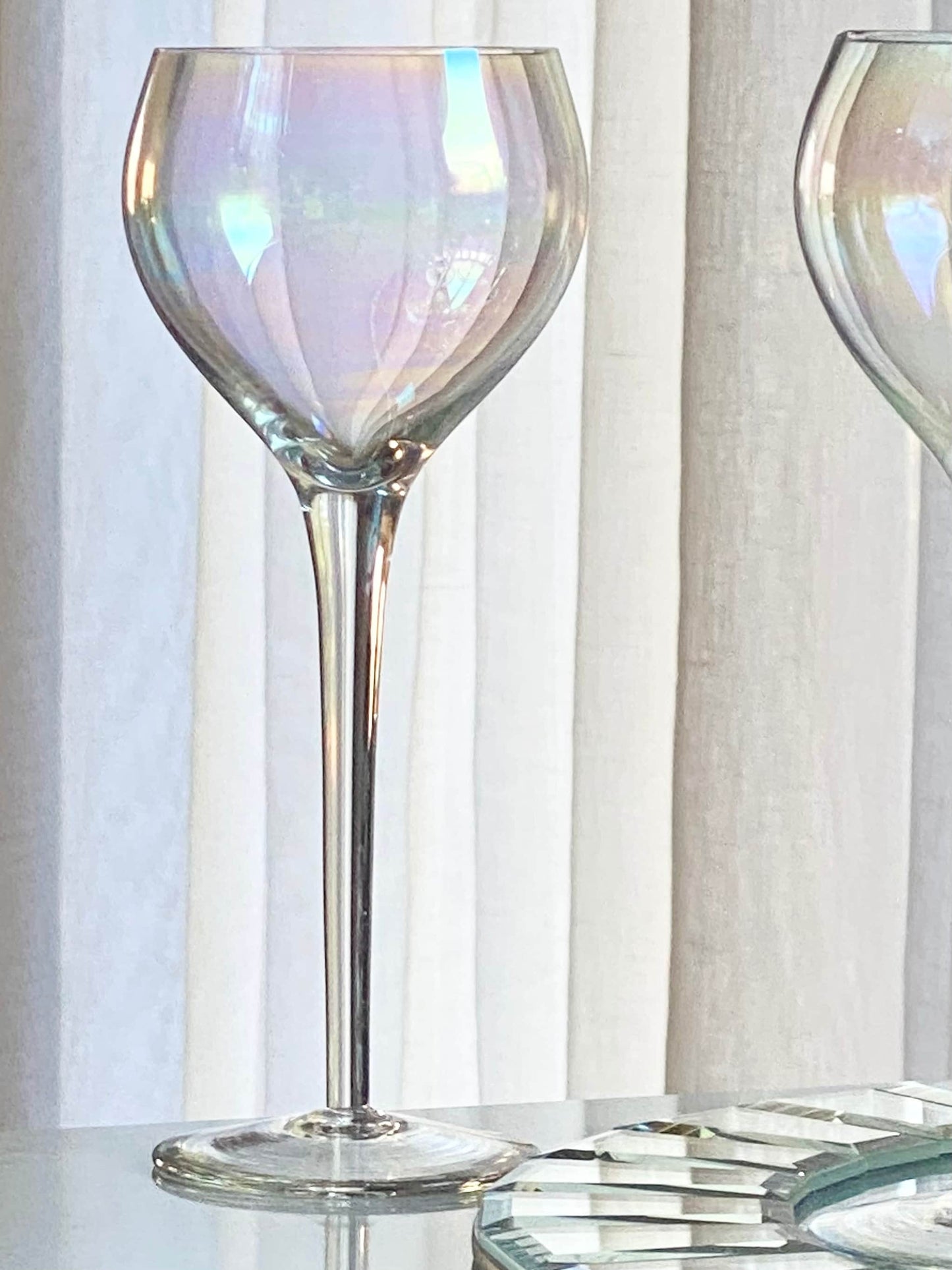 Vintage Iridescent Cocktail Glasses - Set of 6