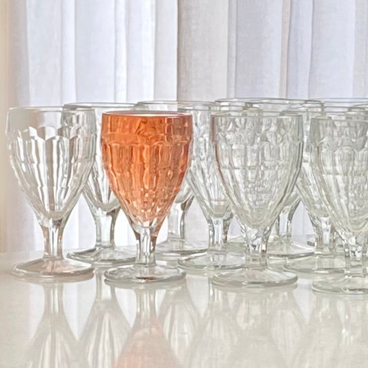 Vintage Block Optic Thumbprint Glasses - 20 Available