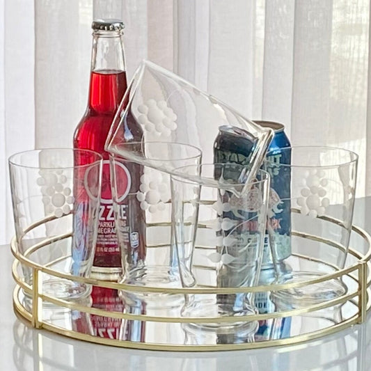 Vintage Etched Tumblers - Set of 5 (Set #55)