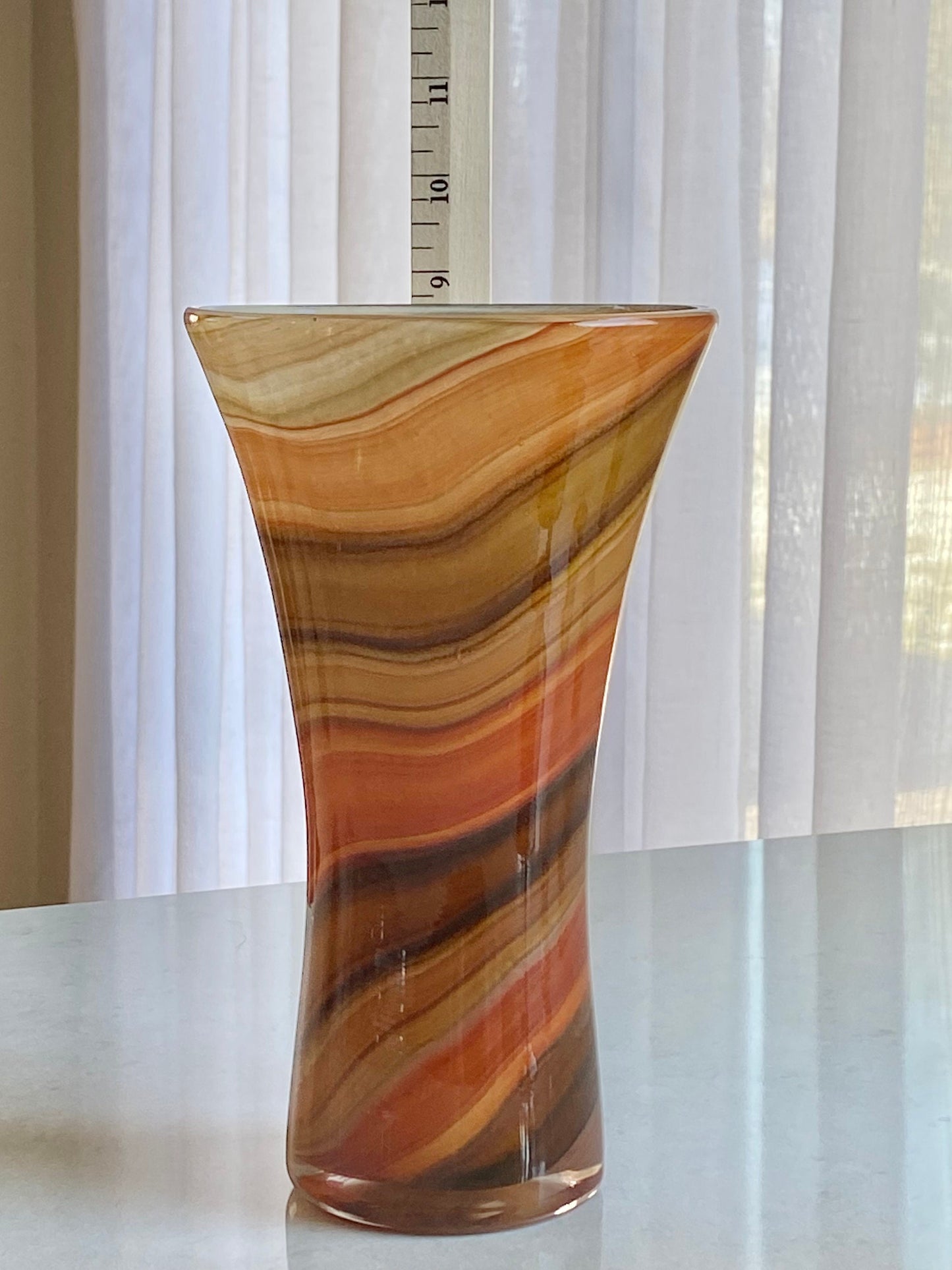 Vintage Teleflora Retro MCM Art Glass Swirl Vase