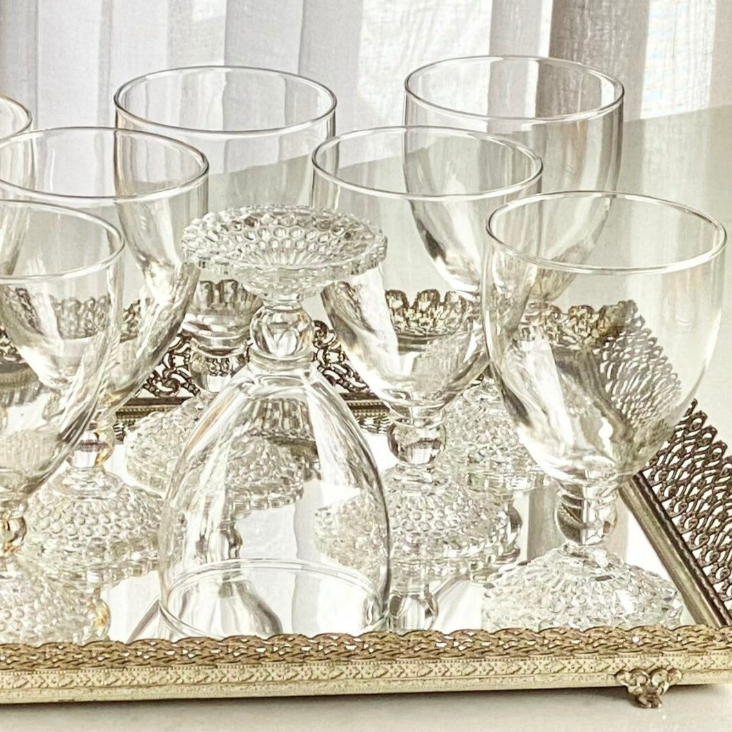 Vintage Anchor Hocking Bubble Foot Glasses - 18 available