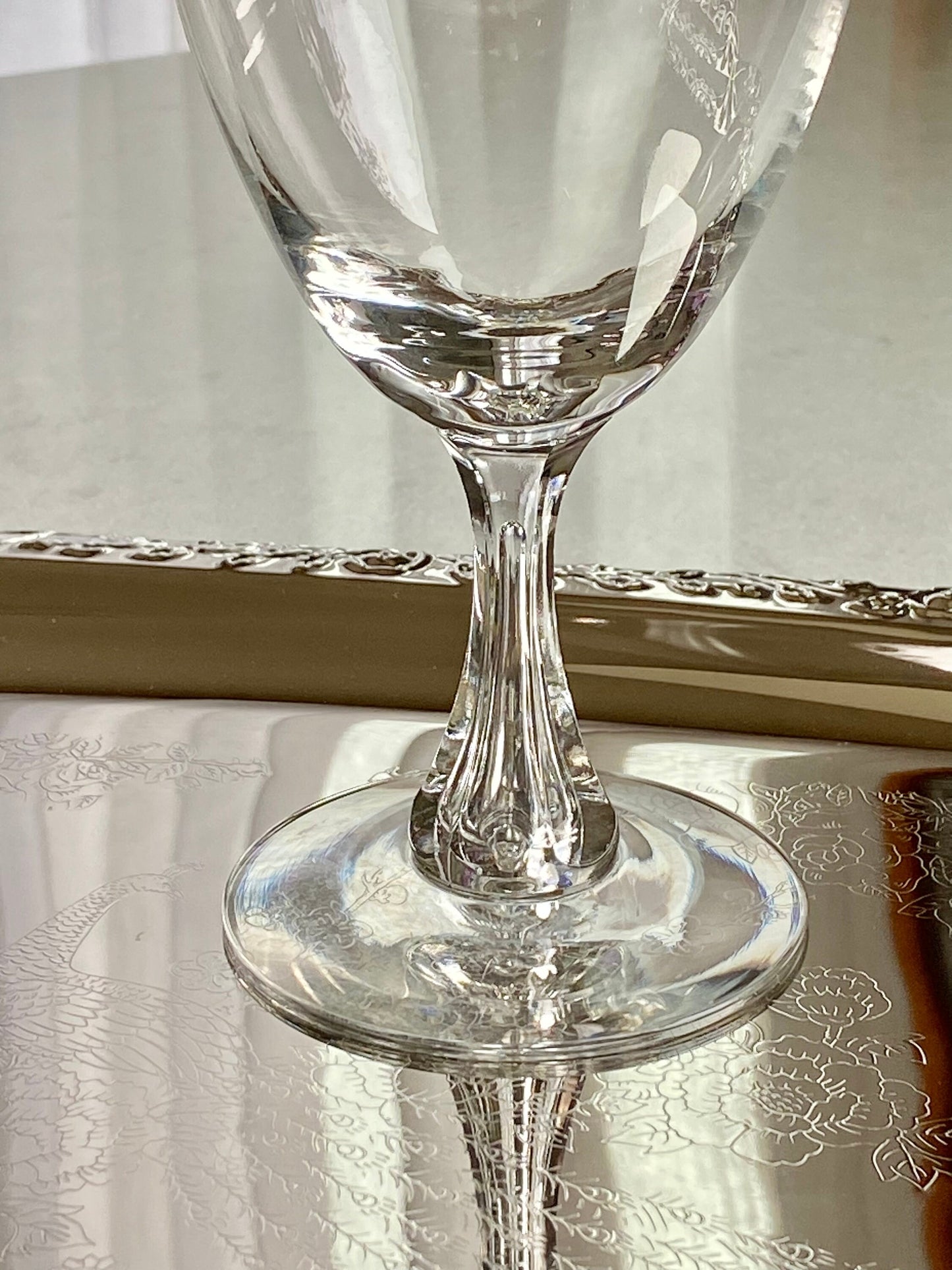 Vintage Tiffin Franciscan Fairfax Platinum Rim Glasses - Set of 8