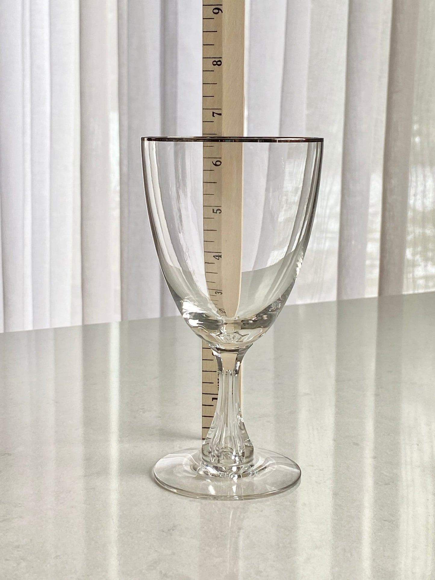 Vintage Tiffin Franciscan Fairfax Platinum Rim Glasses - Set of 8