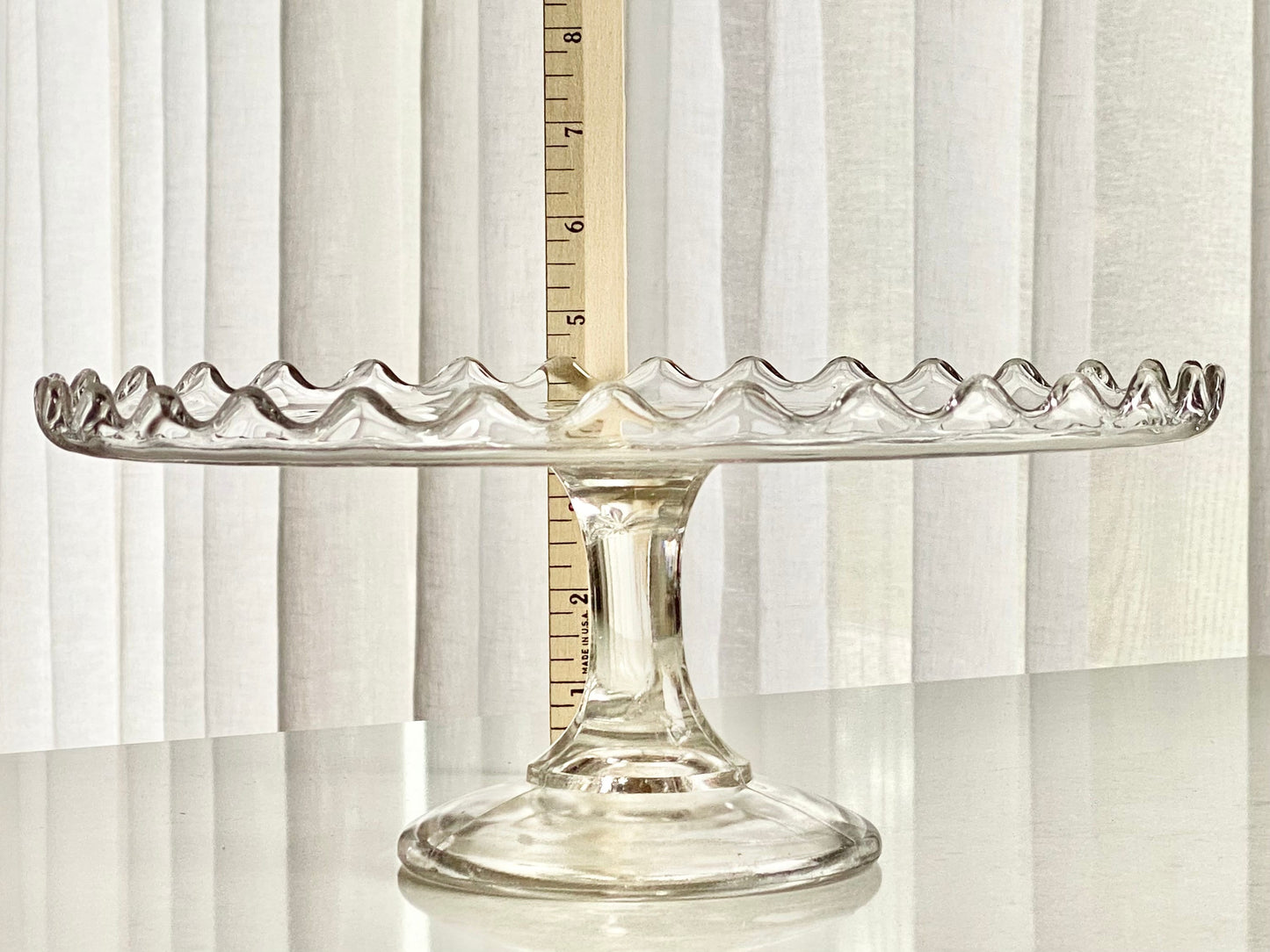 Vintage Scalloped Edge Cake Stand