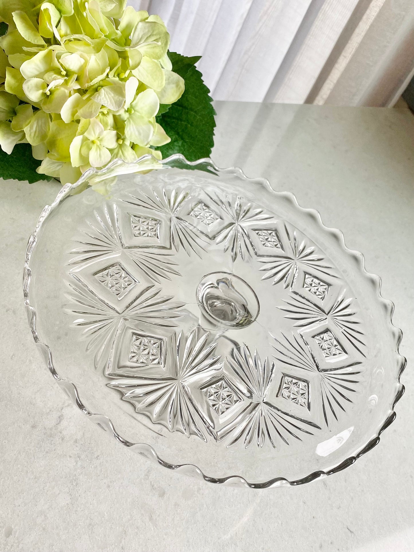 Vintage Scalloped Edge Cake Stand