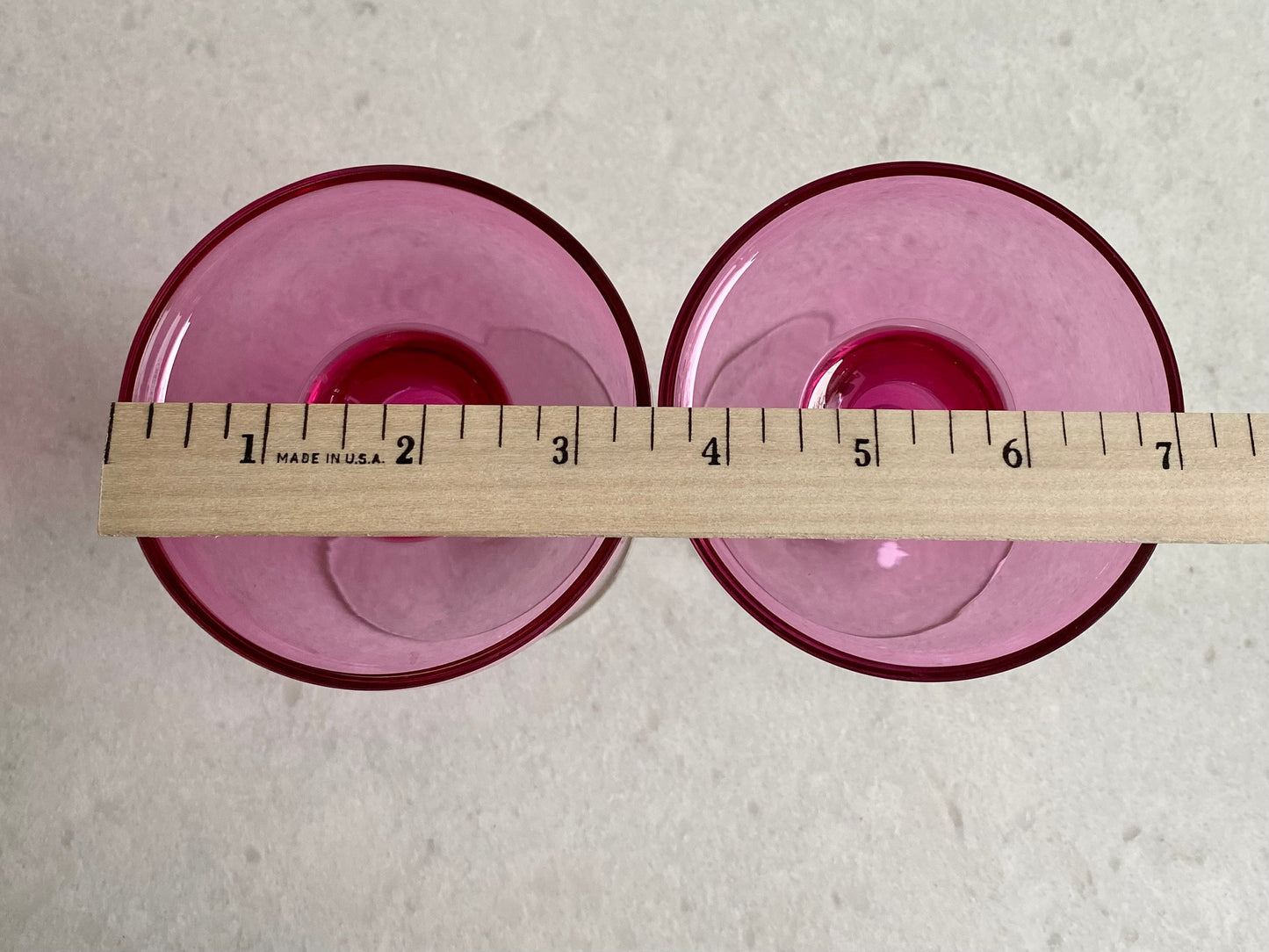 Vintage Cranberry Glass Twisted Stem Candle Holders