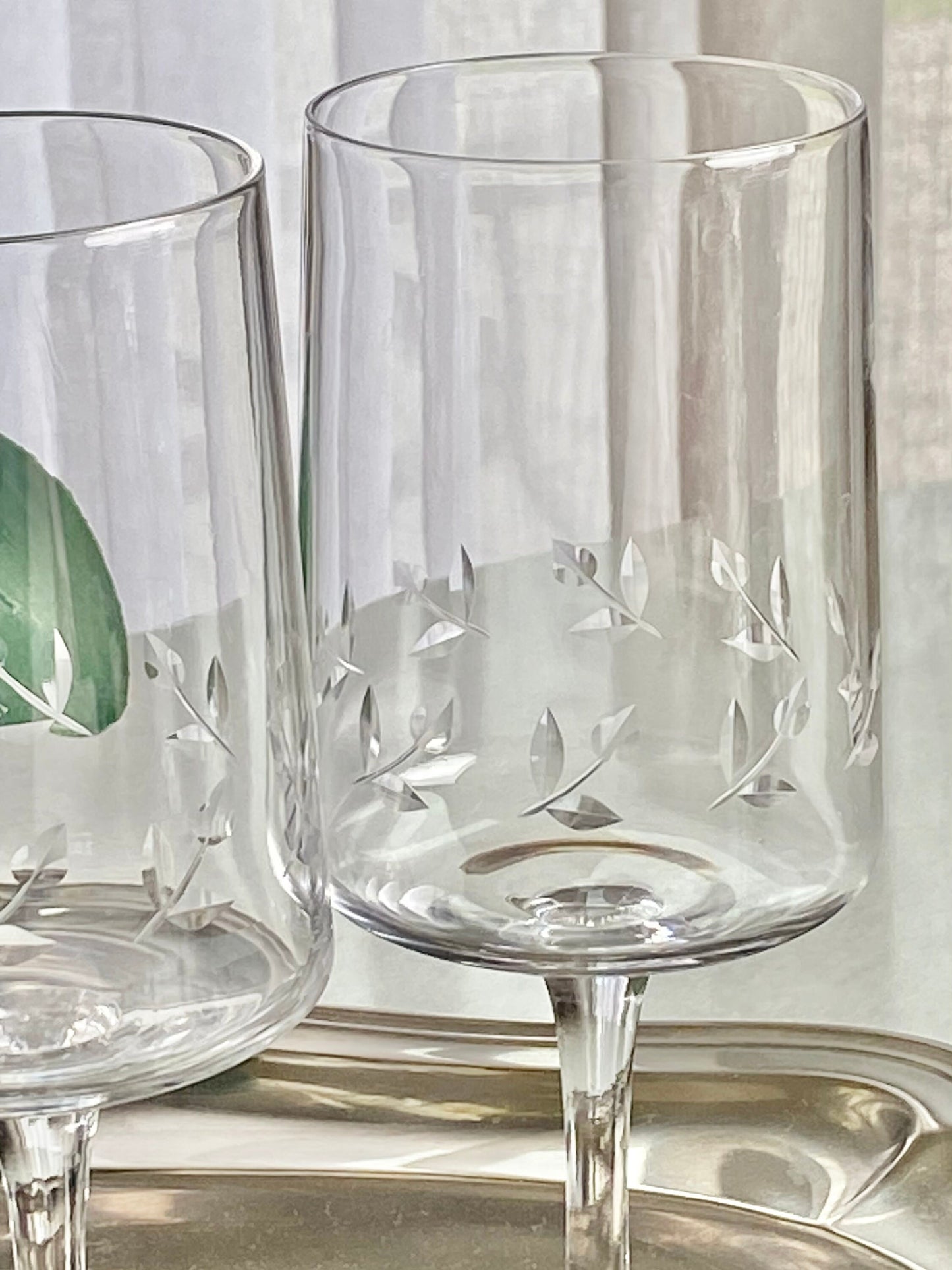 Vintage Etched Glasses - Set of 10 (Set #1001A)