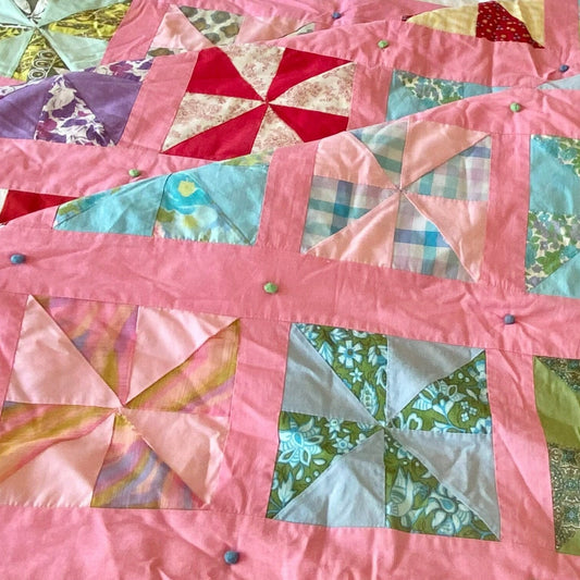 Vintage Pinwheel Quilt - Approx. 60 in. X 72 in.