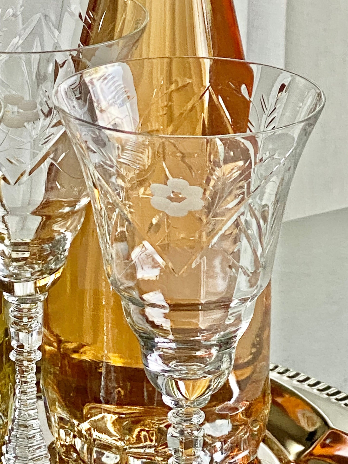 Vintage Rock Sharpe Etched Glasses - Set of 4 (Set #423S)