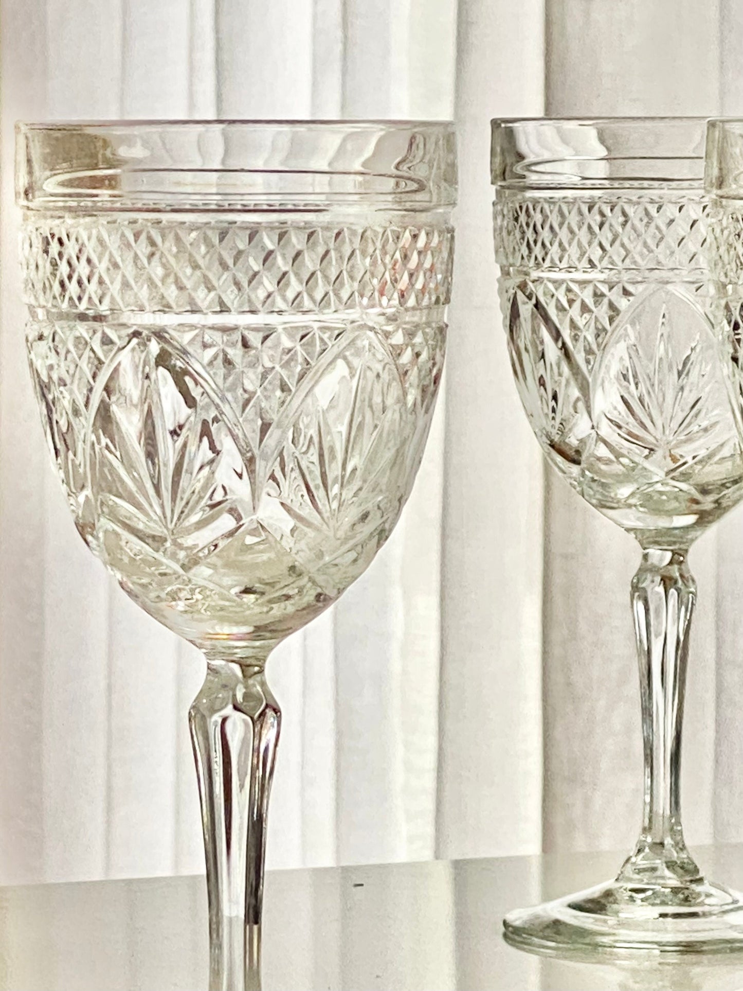Vintage Cristal d'Arques-Durand Luminarc Antique Pattern Glasses - 24 available